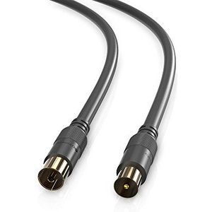 conecto SAT-antennekabel coaxkabel satellietkabel TV 0,50m dubbel afgeschermd IEC-stekker op IEC-aansluiting aansluiting voor HDTV, ontvanger, satelliet, DAB, radio, zwart