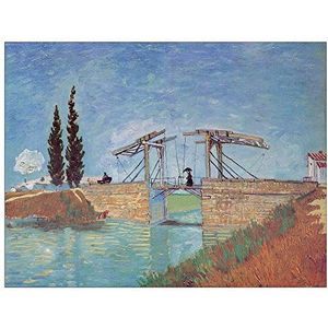 Artopweb Van Gogh-Le Pont De Langlois decoratieve schuif, MDF-hout, meerkleurig, 100 x 76 cm