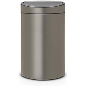 Brabantia Touch Bin Prullenbak 10 + 23L - Recycling - 2 Kunststof Binnenemmers - Platinum