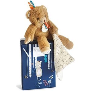 Doudou et Compagnie - DC3630 pluche beer met knuffeldier - 21 cm - bruin - Tiwipi