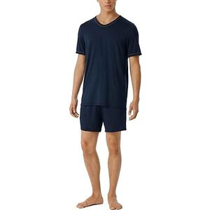 Schiesser heren pyjama kort, Donkerblauw 5.