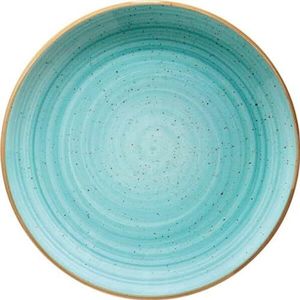 Bonna ""Aura"" dinerborden, diameter 210 mm, aqua blauw, 12 stuks