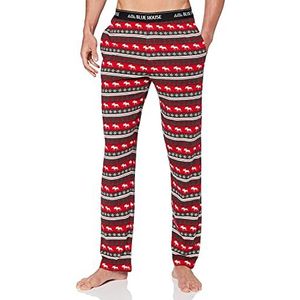 Hatley Fair Isle Bear & Moose Family Pyjama's voor dames, Rood (M Jersey Pyjamabroek - Fair Isle Moose 600)