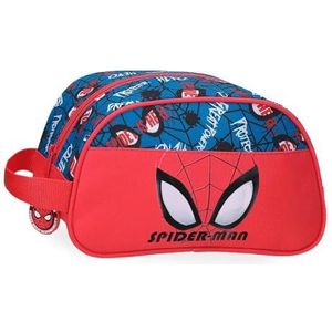 Joumma Bags Disney, Marvel Spiderman, authentiek, polyester, verstelbare schouderriem, rood, toilettas, Rood, Toilettas