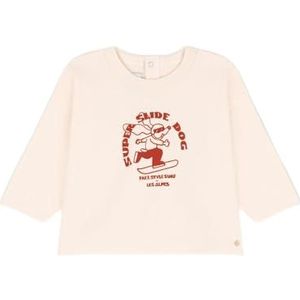 Petit Bateau A08G7 T-shirt met lange mouwen voor baby's, jongens, 1 stuk, Avalanche wit/Harissa rood