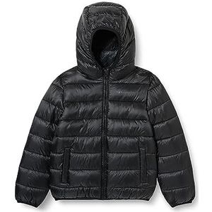 Champion Legacy Outdoor K - Light Wr Hooded gewatteerde jas voor jongens, zwart.
