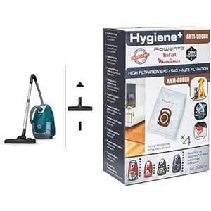 Rowenta Stofzuiger met zak, XXL-inhoud 4,5 l, motor met laag verbruik, max. 900 W, krachtig en 4 stuks hygiënezakken, geurremmend, compatibel met Compact Power stofzuiger