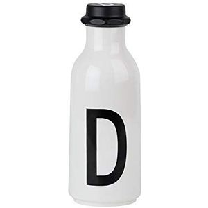 Design Letters Gepersonaliseerde drinkfles wit (D) | BPA-vrij | 500 ml | Tritan waterfles in Scandinavisch design | lekvrij | vaatwasmachinebestendig | verkrijgbaar door A-Z