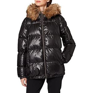 Geox W Becksie Bomber Parka voor dames, zwart.