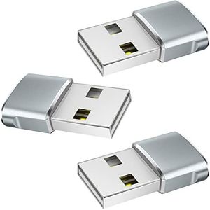 Hoppac Adapter USB C-aansluiting naar USB A-stekker 2.0, snel opladen en gegevensoverdracht voor iPhone 13/12/11/Airpods Pro/Ipad Air/Pro Samsung S20/S21, 3 stuks