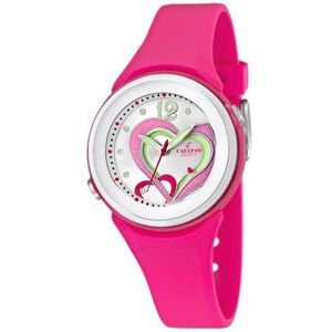 Calypso Horloges meisjeshorloge K5576/5 analoog rubber roze, meerkleurig/roze, armband, Veelkleurig / Roze, Riem