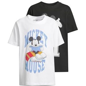 Mister Tee Mtk336a T-shirt, 2 stuks, korte mouwen, Mickey Mouse, T-shirt voor jongens (1 stuk), Zwart/Wit