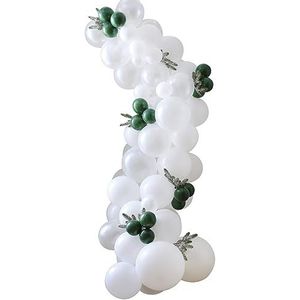 Ginger Ray 75 ballonnen van latex in wit/donkergroen