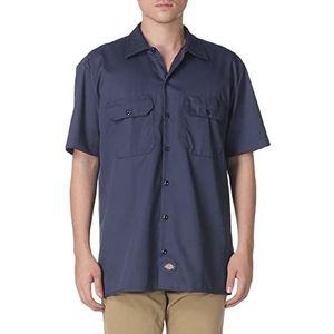 Dickies Werkhemd voor heren, korte mouwen, wit, XL, marineblauw, 1