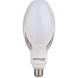 Sigmaled lighting 50W 5500 lumen E27 LED-lamp komt overeen met 350 W gloeilamp of 150 W spaarlamp, warm wit licht 2800 K, Ø 90 x 216 mm.