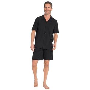 JP 1880 Heren Grote Maten L-8XL Pyjama Homewear Collectie. Tweedelig, Shorts en Top met Cubaanse kraag. 813788, Zwart, 4XL, zwart.