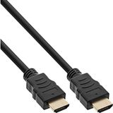 InLine 17501P High Speed HDMI-kabel met Ethernet Premium 4K2K stekker op stekker, 1 m, zwart/goud