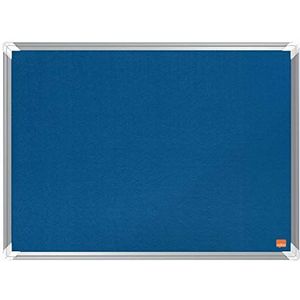 Nobo Prikbord vilt, 600 x 450 mm, aluminium frame, wandmontage door de hoeken, Premium Plus, blauw, 1915187