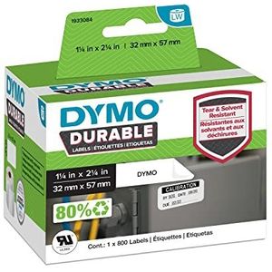 DYMO LW Industrie-etiketten | authentiek | kunststof wit | 32 mm x 57 mm | 1 rol à 800) | voor LabelWriter 450/550 en 4XL/5XL etiketteerapparaten