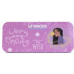 Lip Smacker Wish Lip & Face Tin, make-upset voor meisjes, geïnspireerd op Disney's film Wish met glanzende lipgloss en oogschaduw, inclusief applicators, Disney-prinsessencadeaus voor