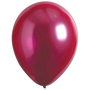 Amscan 9906962 - 50 ballonnen van latex, decoratie, satijn luxe, flamingo, roze, diameter 27,5 cm, decoratie voor bruiloft, verjaardag