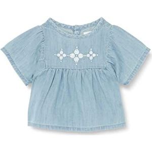 Noppies Baby Amreli Baby Meisjes T-Shirt Korte Mouw Lichtblauw - P191, 80, lichtblauw - P191