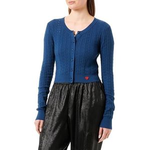 Love Moschino Cardigan Cropped Damesjas, Blauw