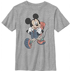 Disney Micky Mouse hiking outfit jongens T-shirt grijs gemêleerd Athletic XS, Athletic grijs gemêleerd