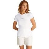 CK JEANS Dames monologo gradiënt slim T-shirt J20J225252 wit glanzend M wit glanzend M, Briljant wit, M