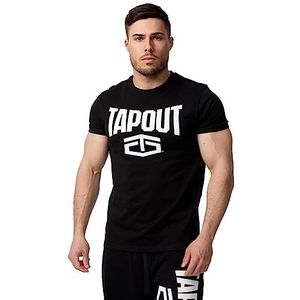TAPOUT Active Basic T-shirt voor heren, Zwart/Wit