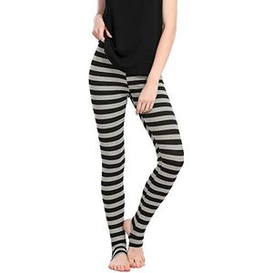 Allegra K Leggings met elastische band voor dames, Halloween-kostuum, zwart lint