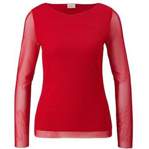 s.Oliver BLACK LABEL T-shirt à manches longues en maille pour femme, rouge, 44