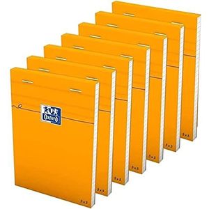 OXFORD 10 stuks notitieblokken, oranje, A6, kleine ruitjes, 5 mm, 80 vellen, geniet, envelop, oranje