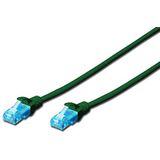 DIGITUS Cat 5e LAN-kabel, 1 m, CCA netwerkkabel met RJ45, U/UTP, niet afgeschermd, Cat-6 en Cat-5 compatibel, groen