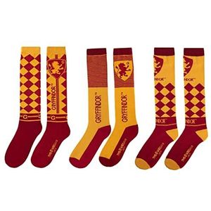 Cinereplicas Harry Potter - Gryffindor hoge sokken (set van 3) - eenheidsmaat 35 tot 45 - officiële licentie