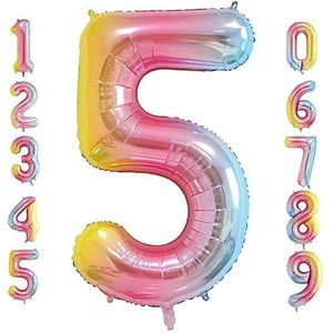 Oboteny Opblaasbare heliumballonnen voor verjaardag, 101 cm, 101 cm, met kroon, geschikt voor verjaardagsdecoratie, bruiloft, feestdecoratie, [5]