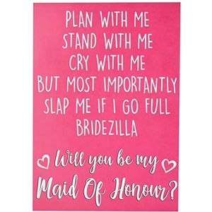 PC449 wenskaart voor bruidsmeisjes, opschrift ""Will You Be My Maid of Honour