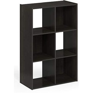 Furinno 18053EX Pelli Cubique opbergkast, 3 x 2, espresso
