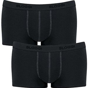 Sloggi Heren Retro Sloggi Shorts 24/7 Hipster 2P, Zwart (0004)