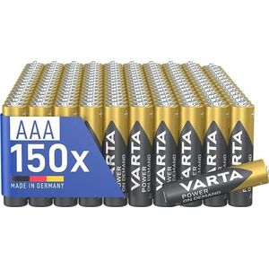 VARTA 150 stuks AAA Power on Demand, alkaline, 1,5 V, intelligent, flexibel, krachtig, ideaal voor computeraccessoires, slimme apparaten, gemaakt in Duitsland