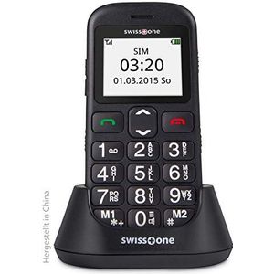 Swisstone BBM 320c GSM-mobiele telefoon, groot kleurendisplay met achtergrondverlichting, zwart