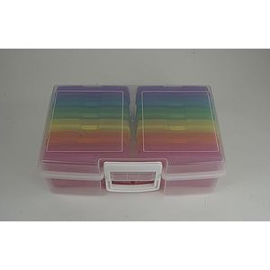 TimeTEX - Set gekleurde dozen in een koffer | transparante opbergdozen voor materialen en documenten | Praktisch en kleurrijk opbergsysteem voor school en kantoor
