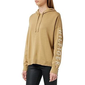 Tommy Hilfiger Katoen Graphic Hoodie Dames Pullover Landhuis Khaki L, kaki