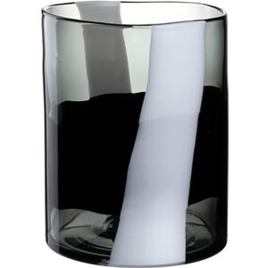 LEONARDO HOME Banda Nera 047517 Handgemaakte vaas vol passie, elegante bloemenvaas, unieke schoonheid, uniek kunstwerk voor thuis, hoogte 27 cm, zwart