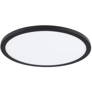 EGLO Fueva Flex LED inbouwspot Ø 22,5 cm extra plat voor boorgaten in universele grootte, zwart, plafondlamp warm wit, inbouwdiepte 25 mm