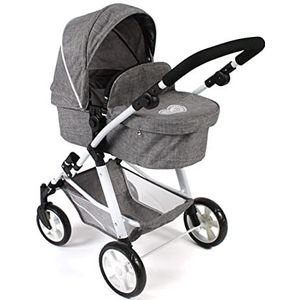 Bayer Chic 2000 - Combi-kinderwagen Nele, 2-in-1 voor kinderen van 4 tot 8 jaar, jeans grijs