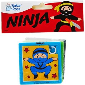 Ninja schuifpuzzels (4 stuks) - Kleurrijke uitdaging voor kinderen (63 mm x 63 mm)