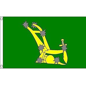 AZ FLAG Vlag Ierland Starry Plough groen 90 x 60 cm - vlag Ierse Citizen Army 60 x 90 cm - vlag