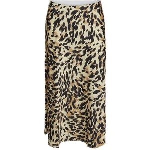 Y.A.S Yaspella Hw middellange rok, maat S Noos, zwart/luipaardprint, L, zwart/luipaardprint