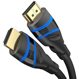 KabelDirekt - HDMI 2.1-kabel, 8K Ultra High Speed gecertificeerd (48 Gbit/s, 8K@60 Hz, officieel gelicentieerd / getest voor optimale kwaliteit, ideaal voor PS5 / Xbox) - Blauw / zwart, 3 m
